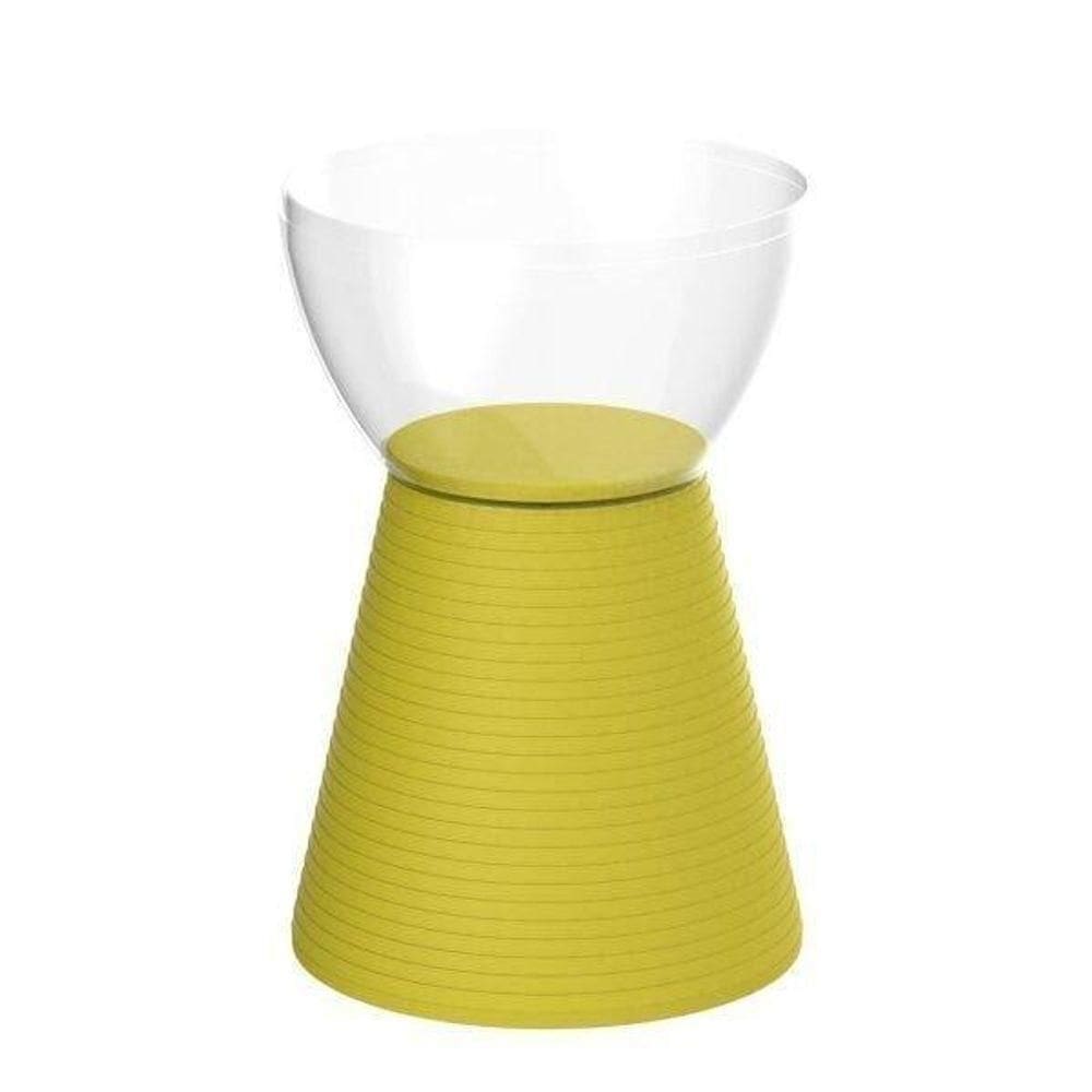 Banqueta Sili Im In área Externa E Interna Policarbonato Incolor E Limão 44,4 Cm (altura)