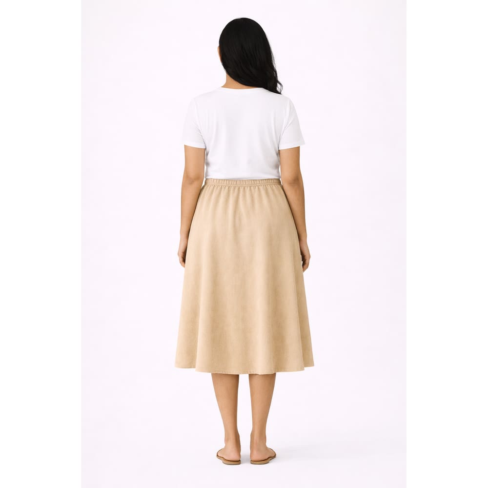 Saia Reta com Cós Elástico Feminina Confortável