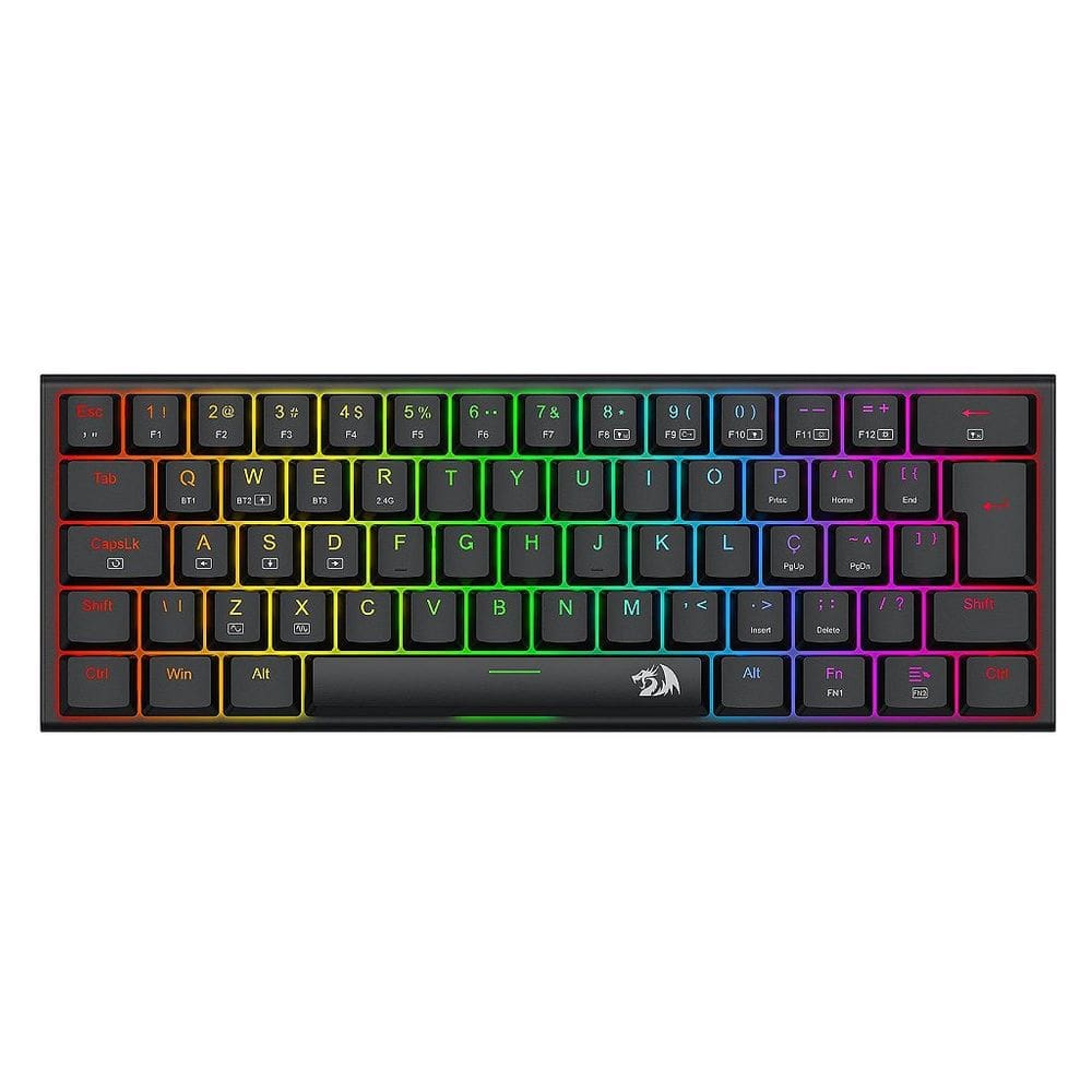 Teclado Mecânico Gamer Redragon Anivia Pro, RGB, Low-Profile, Switch Brown, ABNT2, Preto