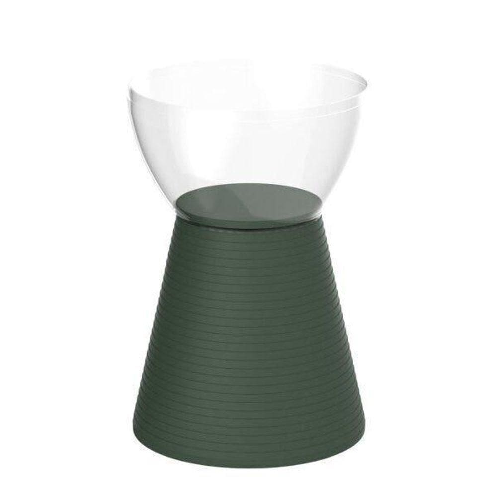 Banqueta Sili Im In área Externa E Interna Policarbonato Incolor E Verde 44,4 Cm (altura)