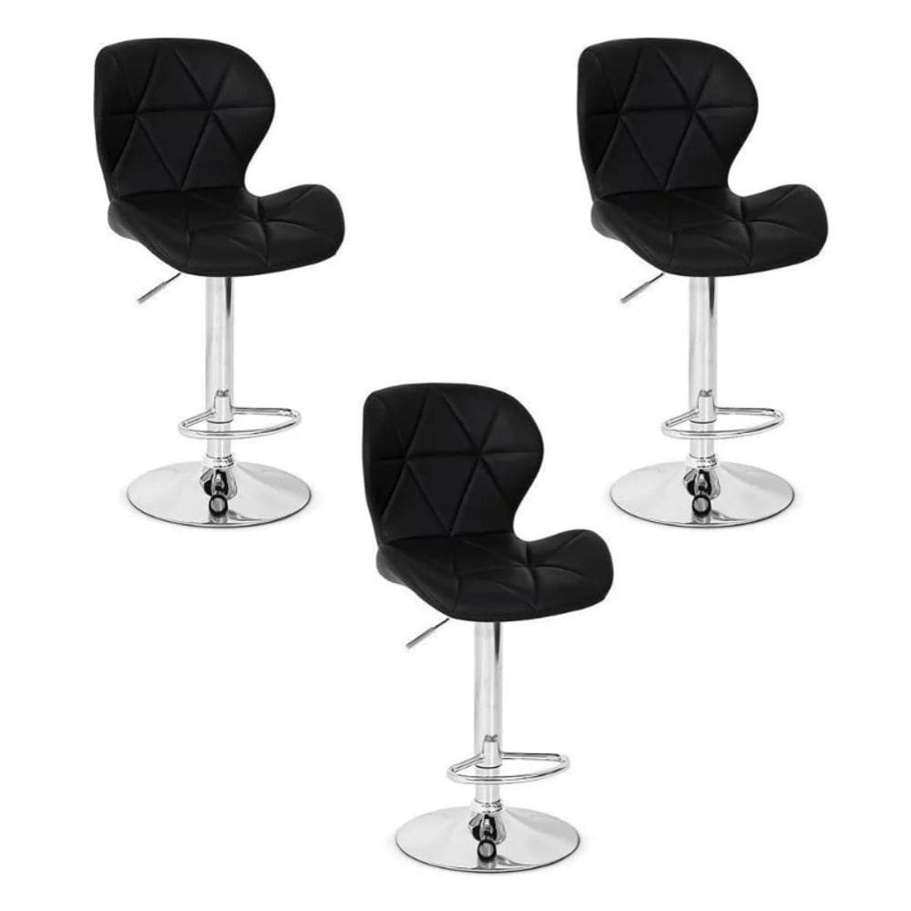 Kit 3 Banquetas Altas Para Bar Cozinha Slim Formiga Lille