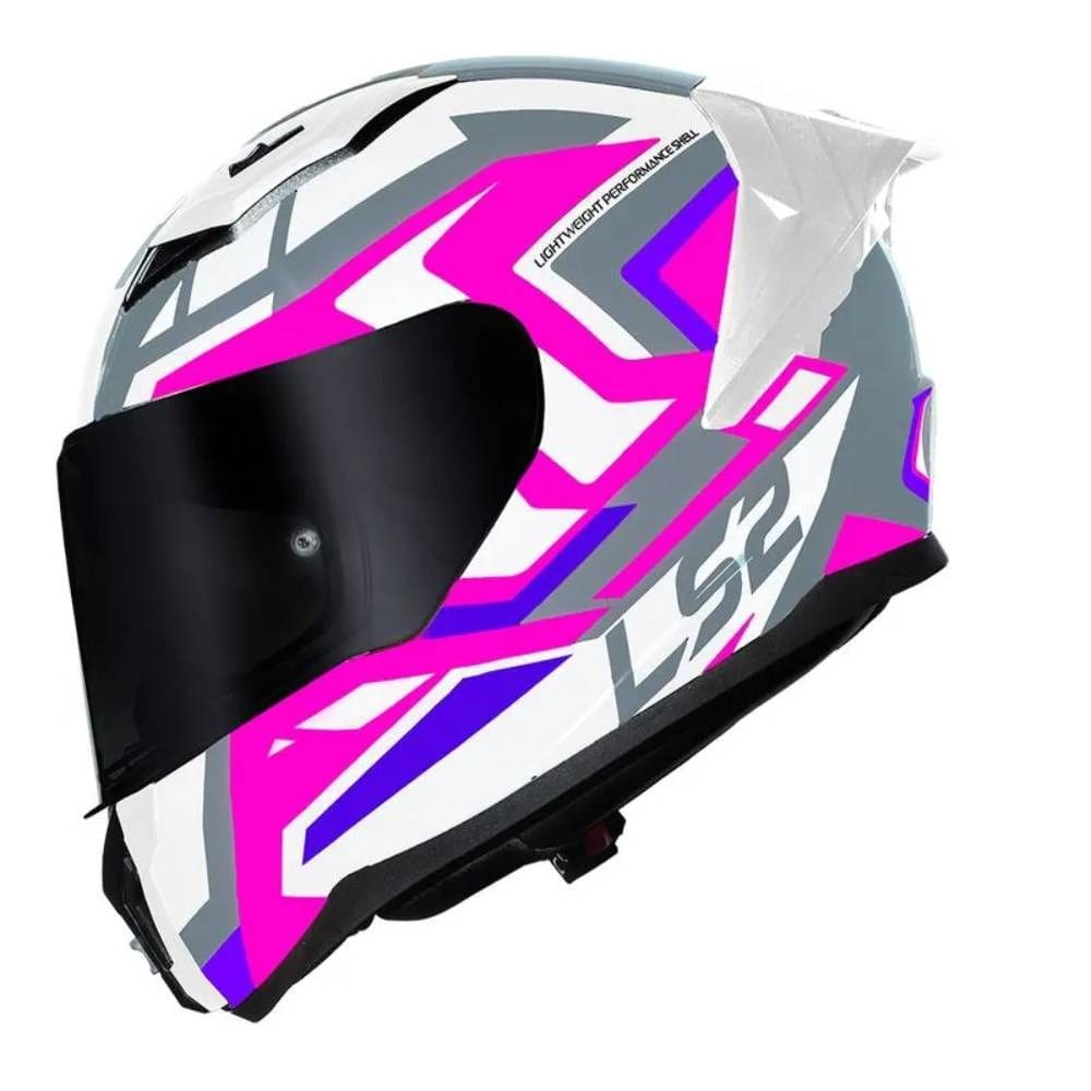 Capacete LS2 FF810 Vigo Spinn Branco Cinza e Rosa