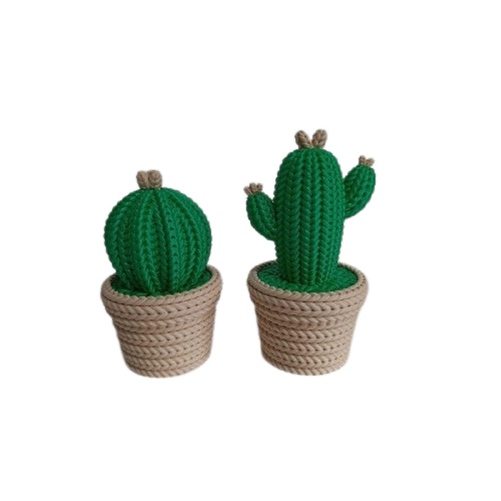Kit Com 2 Cactos - Vasos Decorativos Impressão 3D