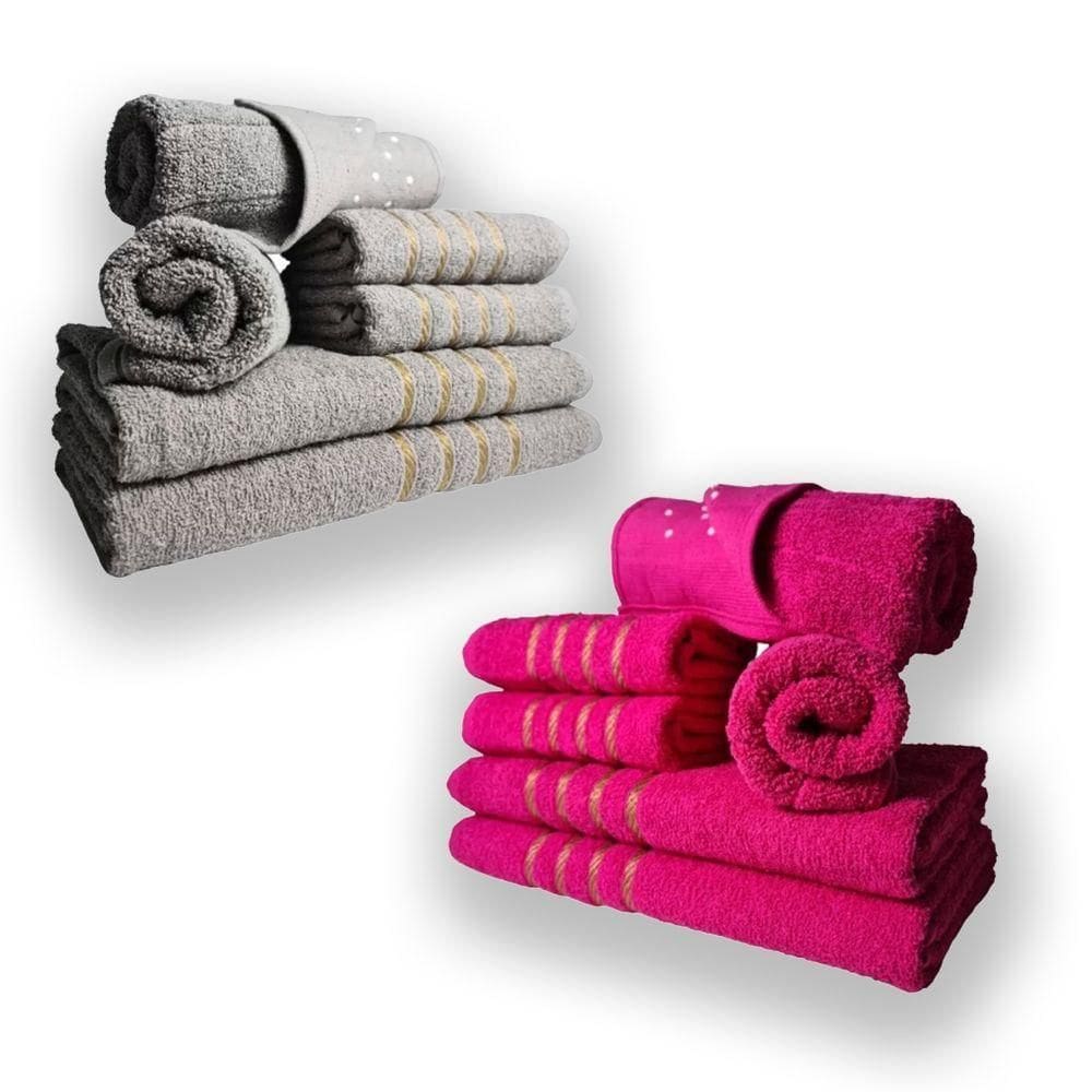 Jogo De Toalhas 12pcs - 4 Banhos 4 Rosto 4 Tapetes Cz+rs