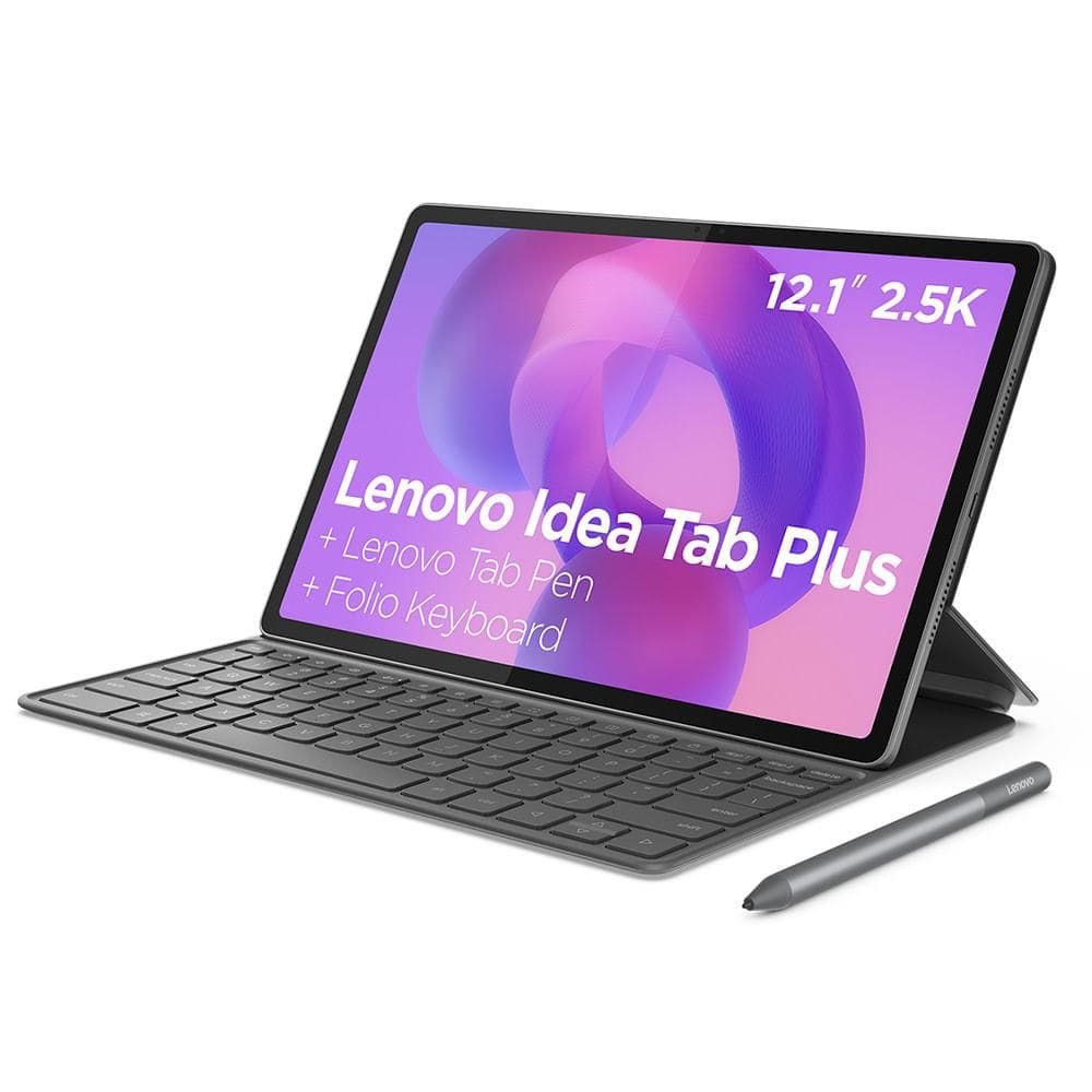 Tablet Lenovo Idea Tab Plus Cinza com 12.1”, Wi-Fi, Octa Core, 8GB, 128GB, Caneta e Case com Teclado Integrado ZAG70943BR
