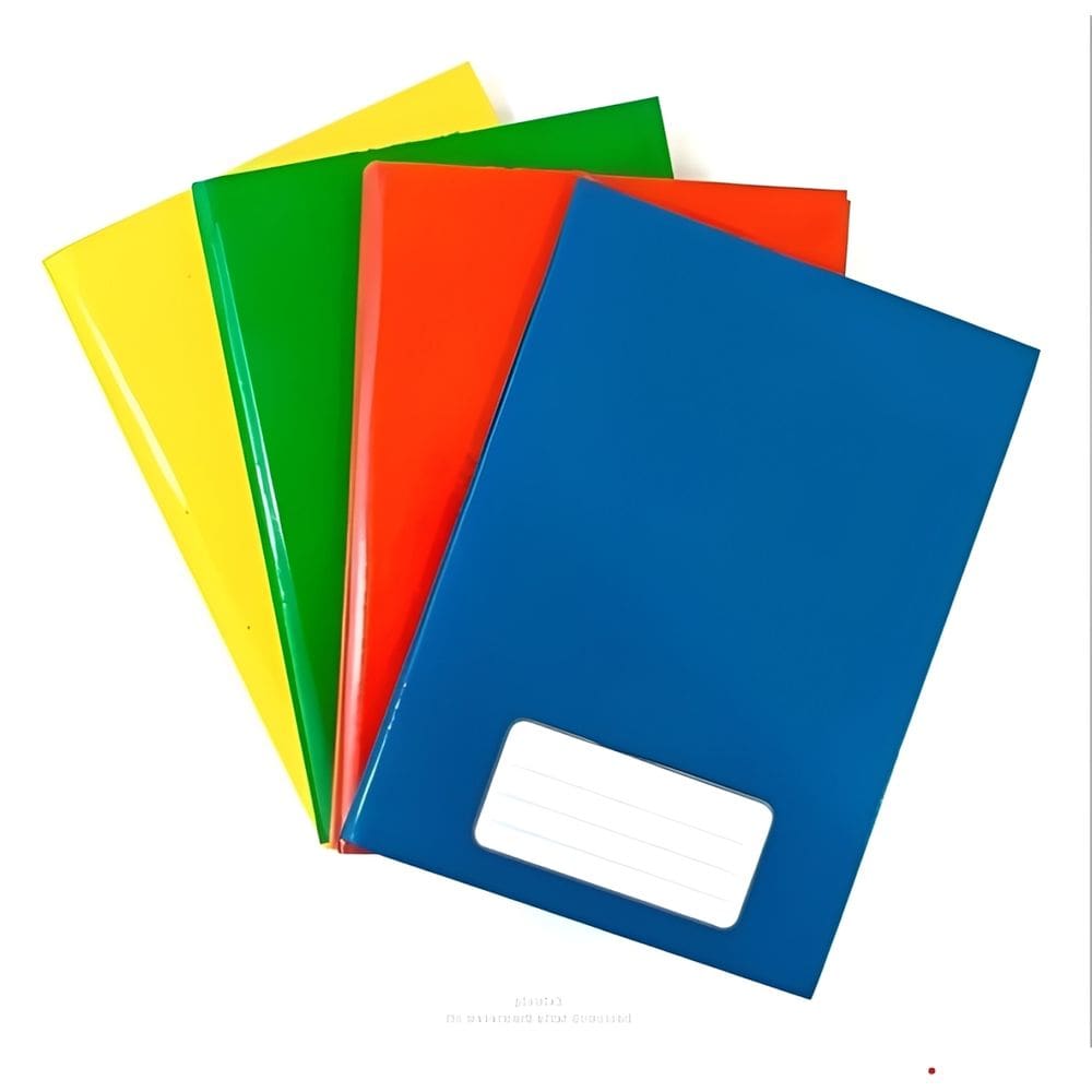 Kit 4 Cadernos Grande Brochura Escolar Capa Dura 96 Folhas