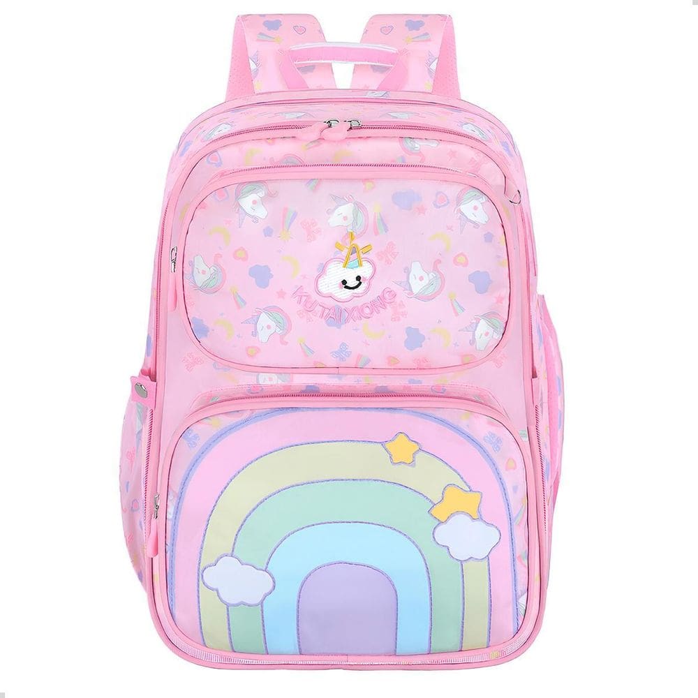 Mochila Infantil Grande Bolsa Escolar Colorida Meninas Rosa