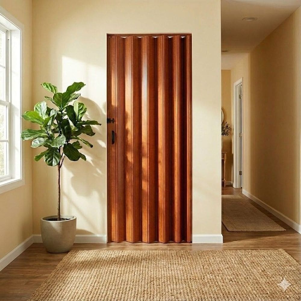 Kit 5 Portas Sanfonada de Pvc 100cm X 210cm Belplast Cerejeira