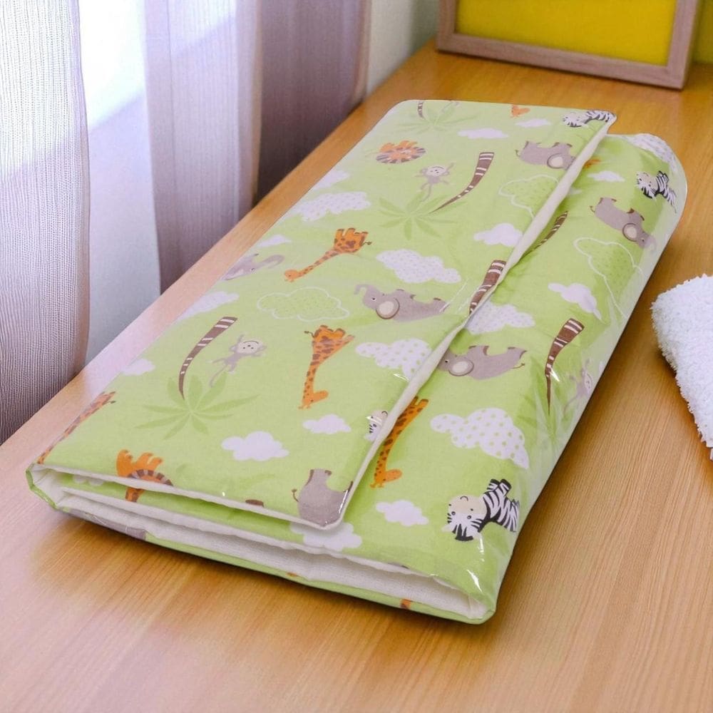 Trocador Portátil Fraldas Impermeável Para Bebê Safari Verde