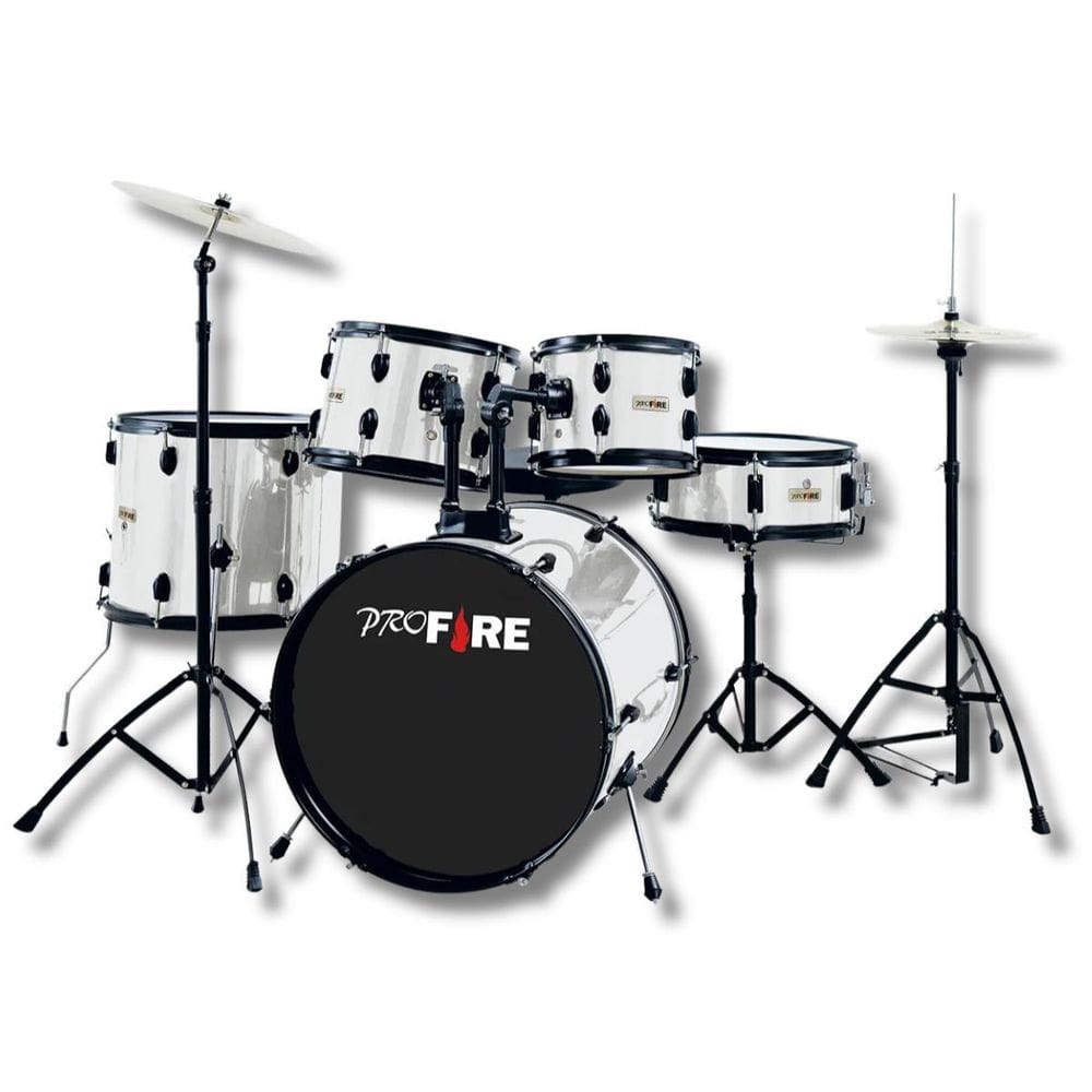 Bateria Pro Fire Bumbo 20 Branca Ferragem Preta