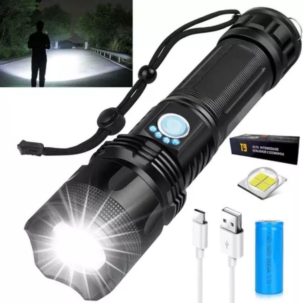 P50 Lanterna Mais Forte Do Mundo Potente Recarregavel