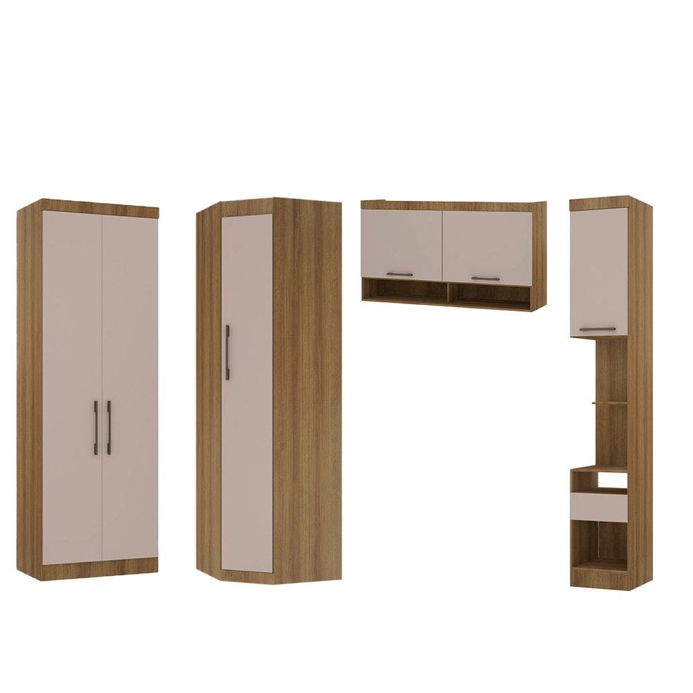 Conjunto Modulo Guarda Roupa 4 Pecas 6 Portas 1 Gaveta Demobile