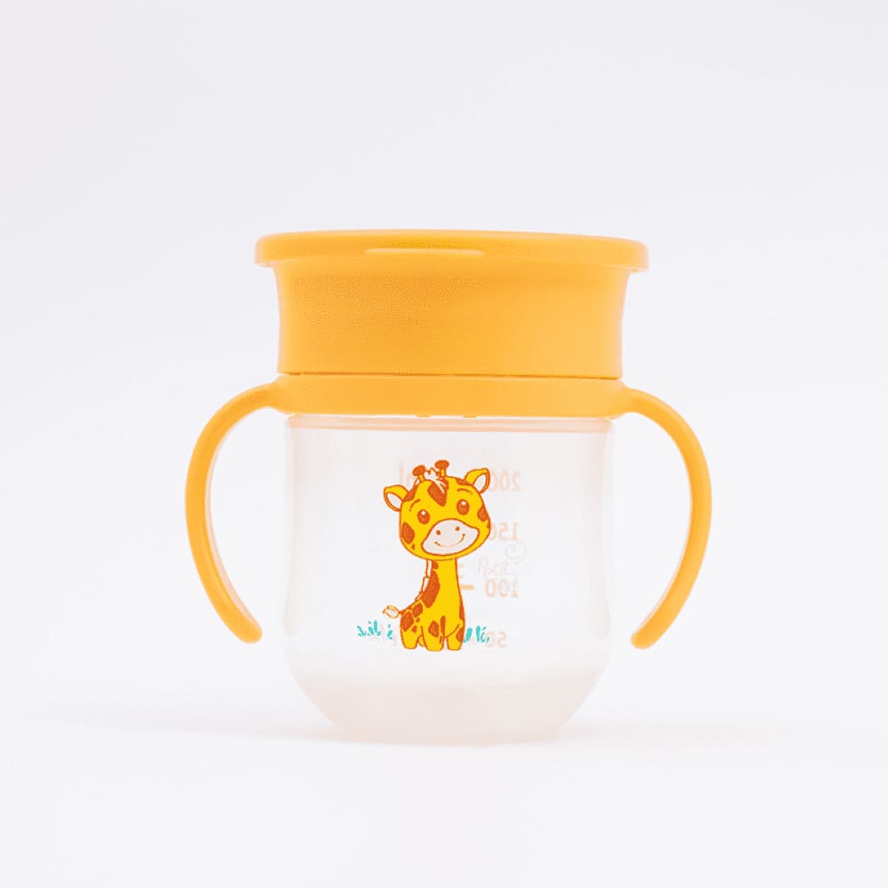 Copo De Treinamento 360 Alça E Tampa 200ml Girafa Petit Piá