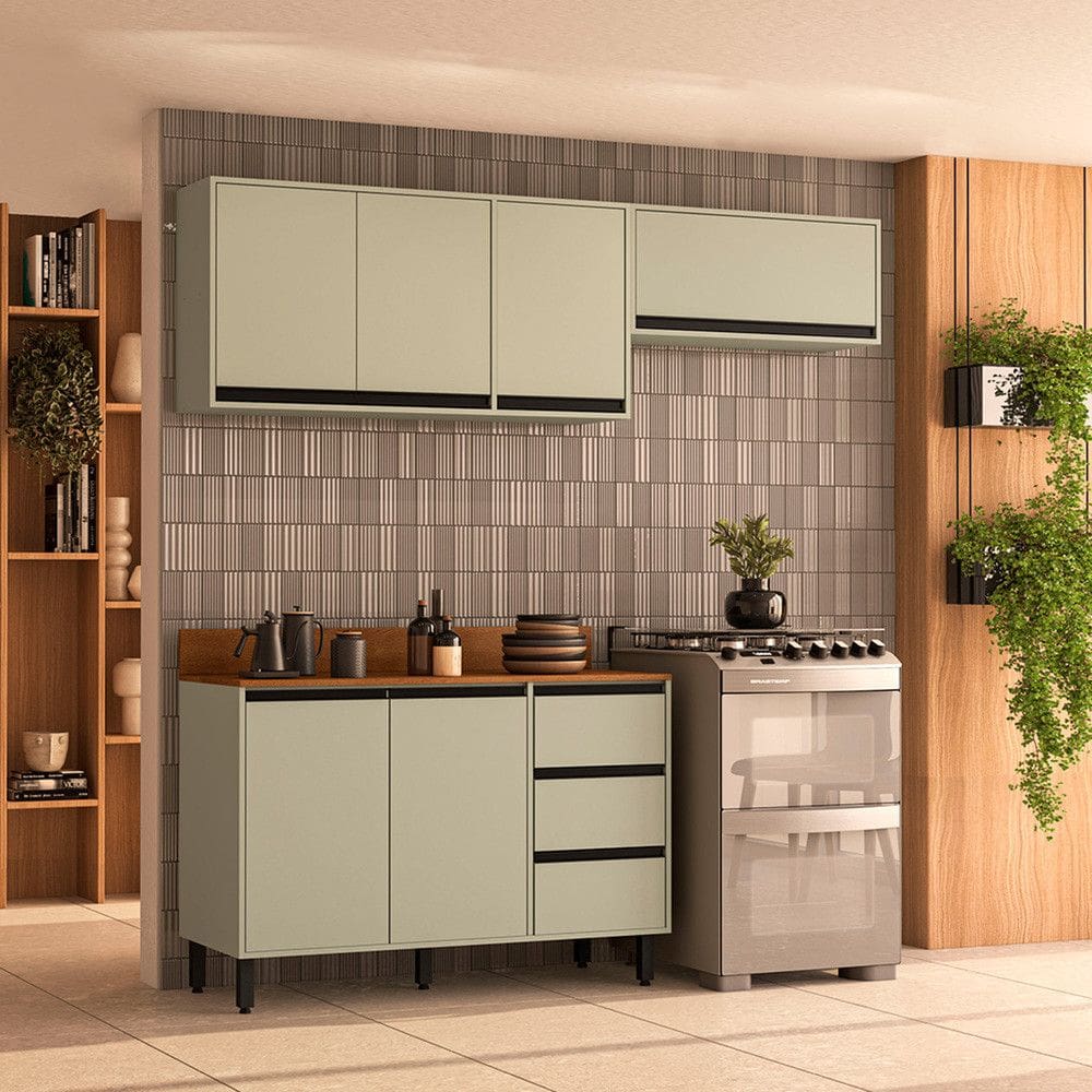 Cozinha Modulada 3 Pecas com Tampo Koya Politorno