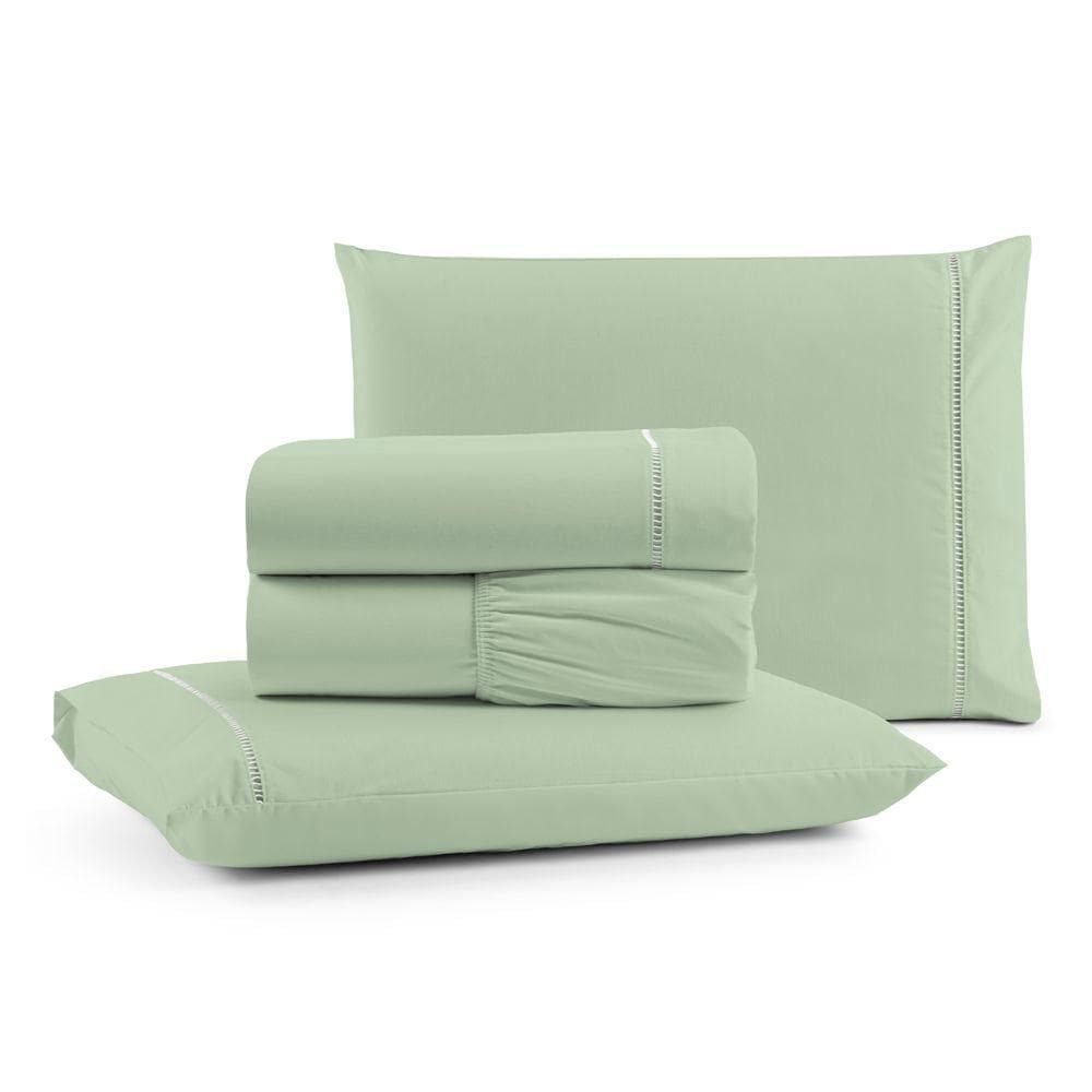 Jogo Cama Bali Queen Percal 180 Fios Algodão 4 Peças - Verde