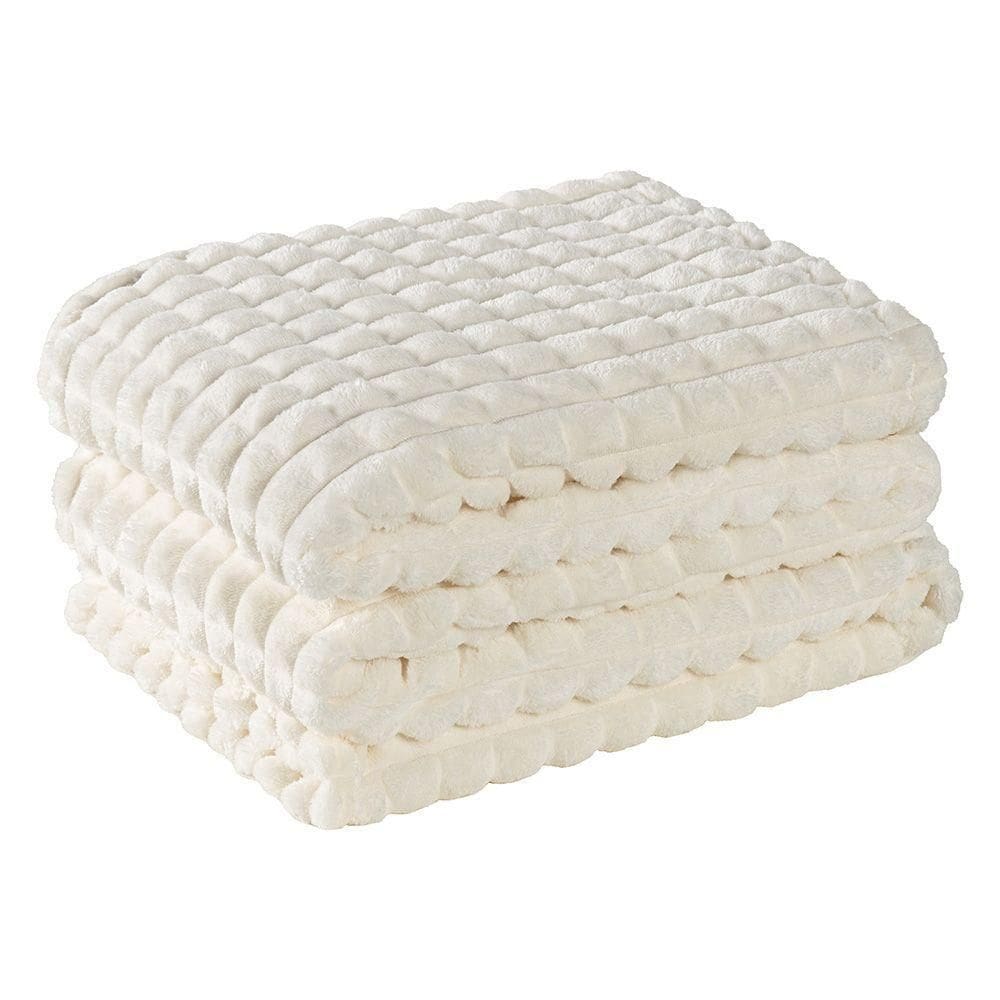 Cobertor Comfy Queen Manta Ultrasoft  - Marfim - Palha