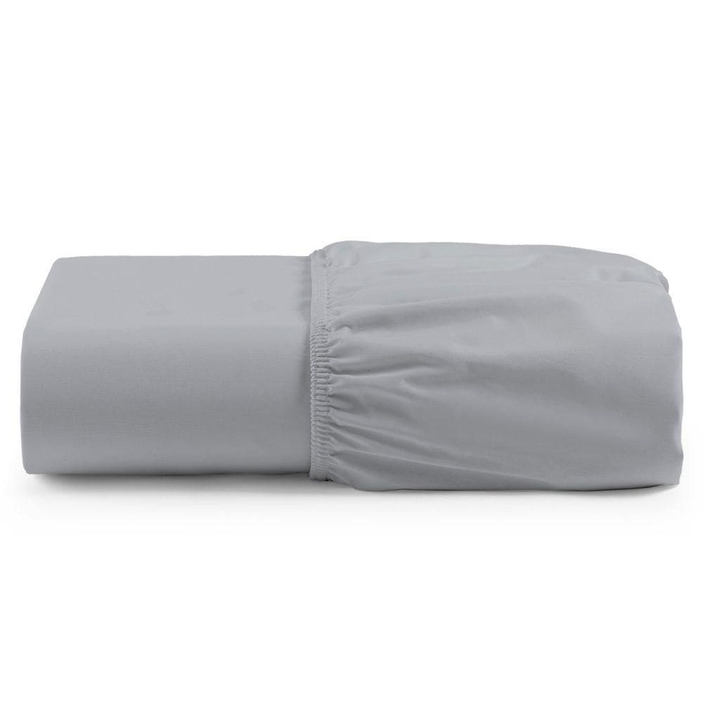 Lençol Unique Avulso De Baixo King Com Elástico Micro Percal 400 Fios - Cinza