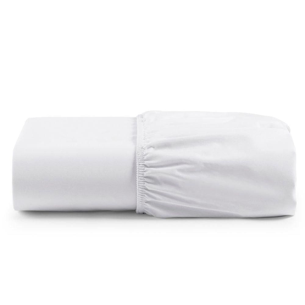Lençol Unique Avulso De Baixo King Com Elástico Micro Percal 400 Fios - Branco