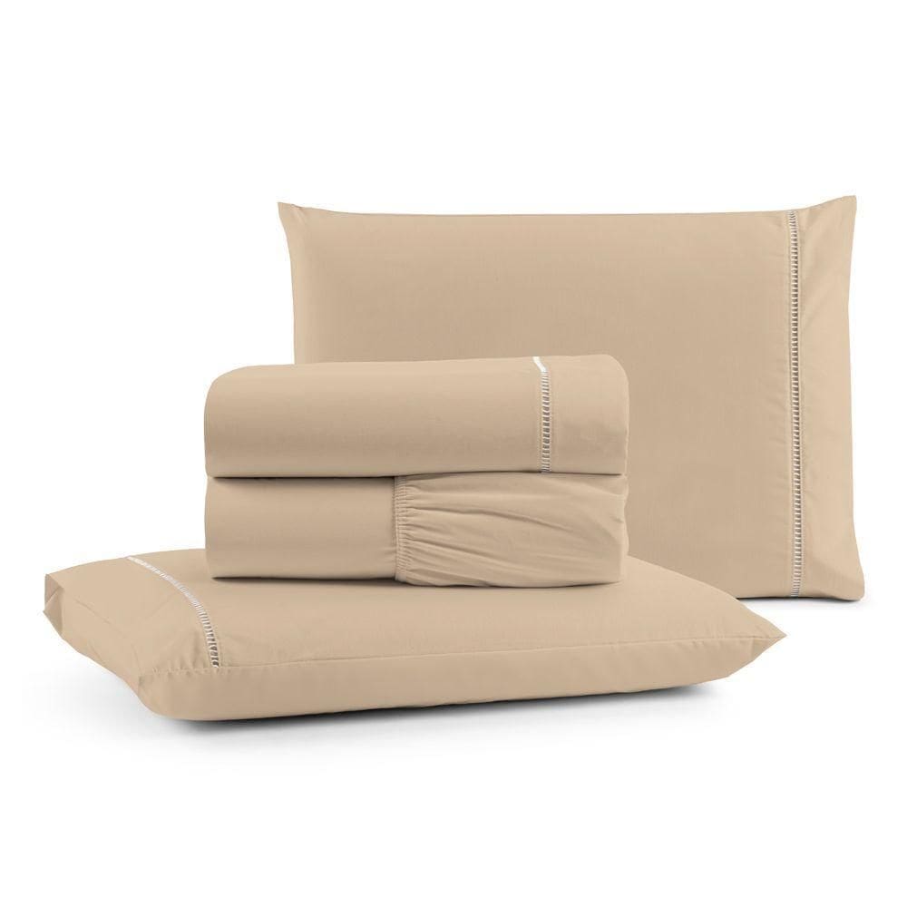 Jogo Cama Lençol Bali Casal Padrão Percal 180 Fios  4 Peças