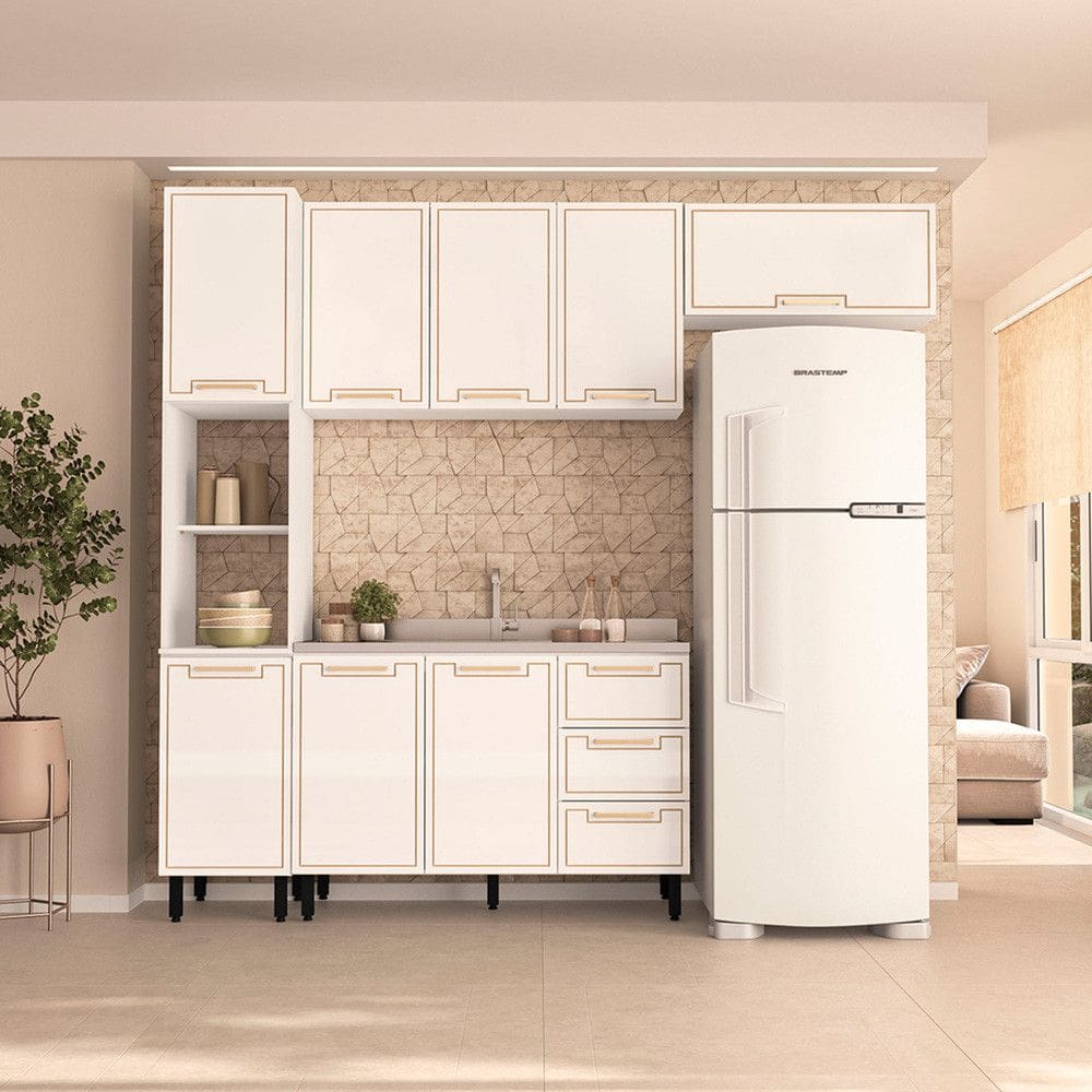 Cozinha Modulada 4 Pecas sem Pia Amara Politorno Moveis