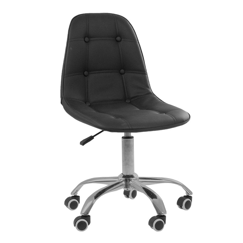 Cadeira Office Eiffel Botonê Ajustável Oficial Preta