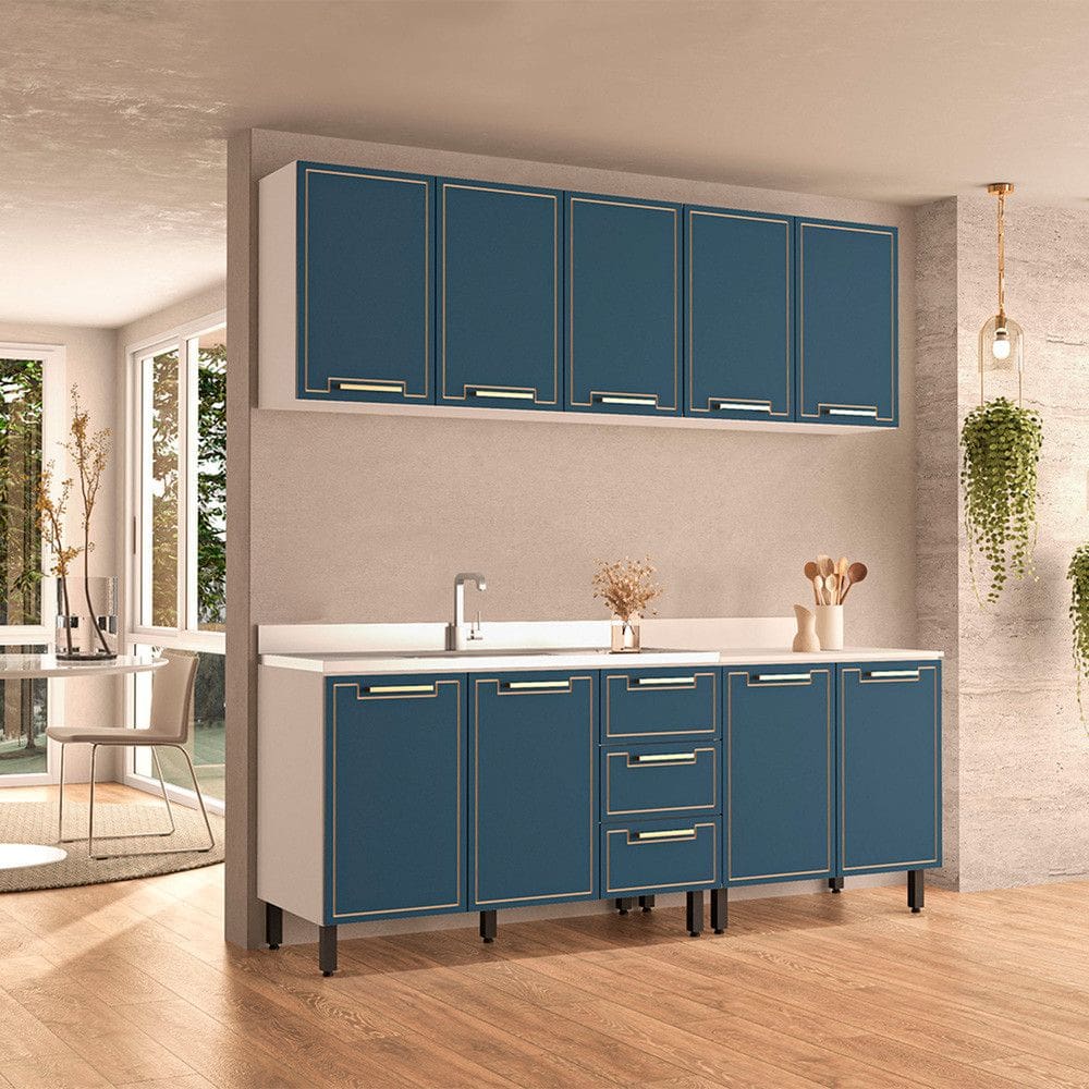 Cozinha Modulada 4 Pecas sem Pia Amara Politorno Moveis