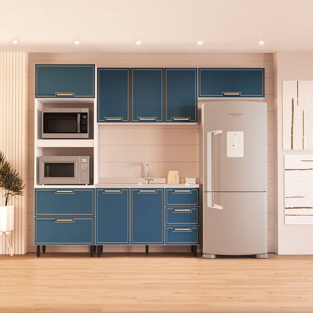 Cozinha Modulada 4 Pecas sem Pia Amara Politorno Moveis