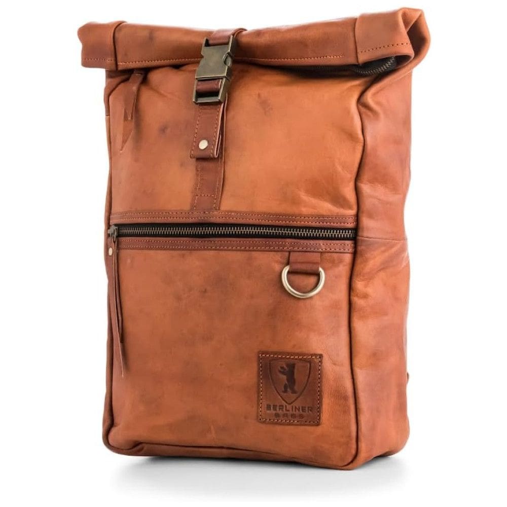 Berliner Mochila Vintage de Couro Utrecht M para Laptop Impermeável Unissex