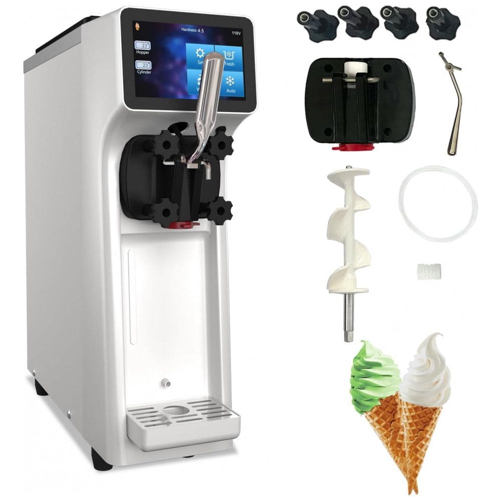 Máquina de Sorvete Soft Monosabor Comercial XPW Branco Alta Produção 4,5L Hopper 1000W 110V Modelo BQL-9200ST
