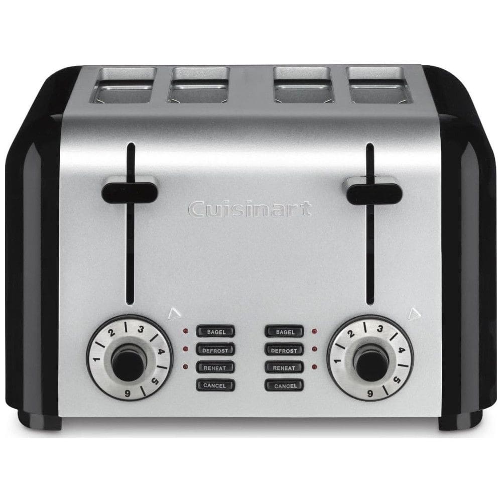 Torradeira Elétrica, Inoxidável, 4 Fatias, Inox Escovado, 110v, CUISINART CPT 340, Preto