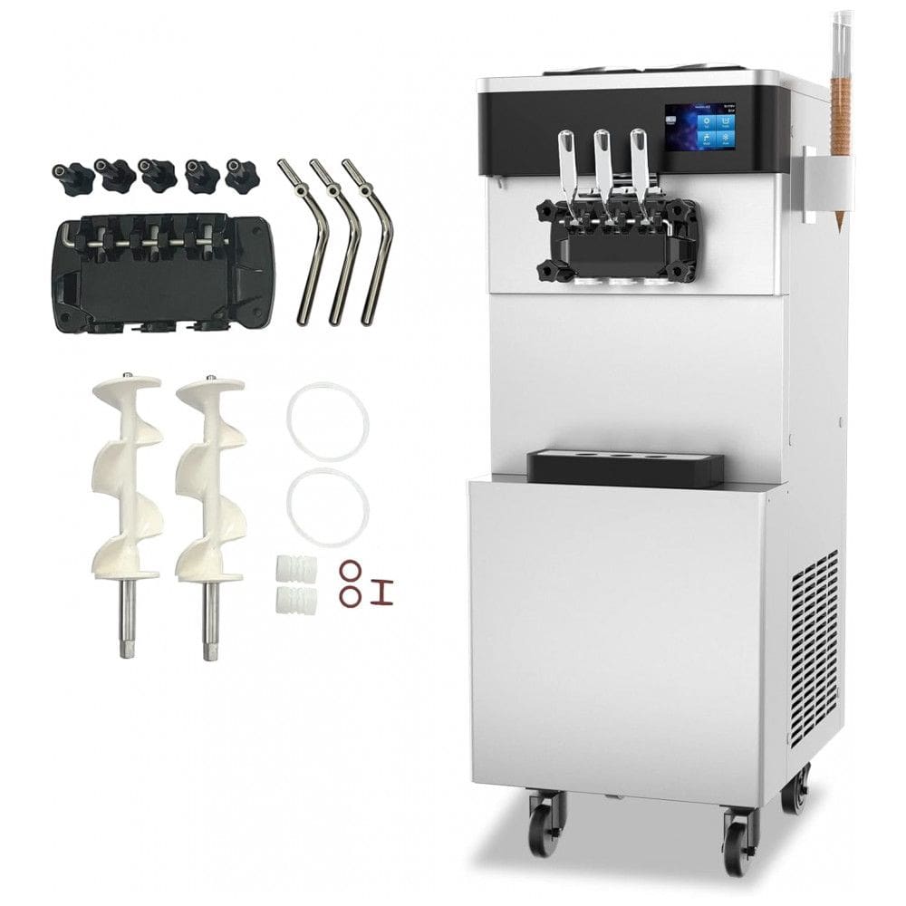 Máquina de Sorvete Soft Comercial XPW Inox 3 Sabores 2x6L Alta Produção 2450W 110V