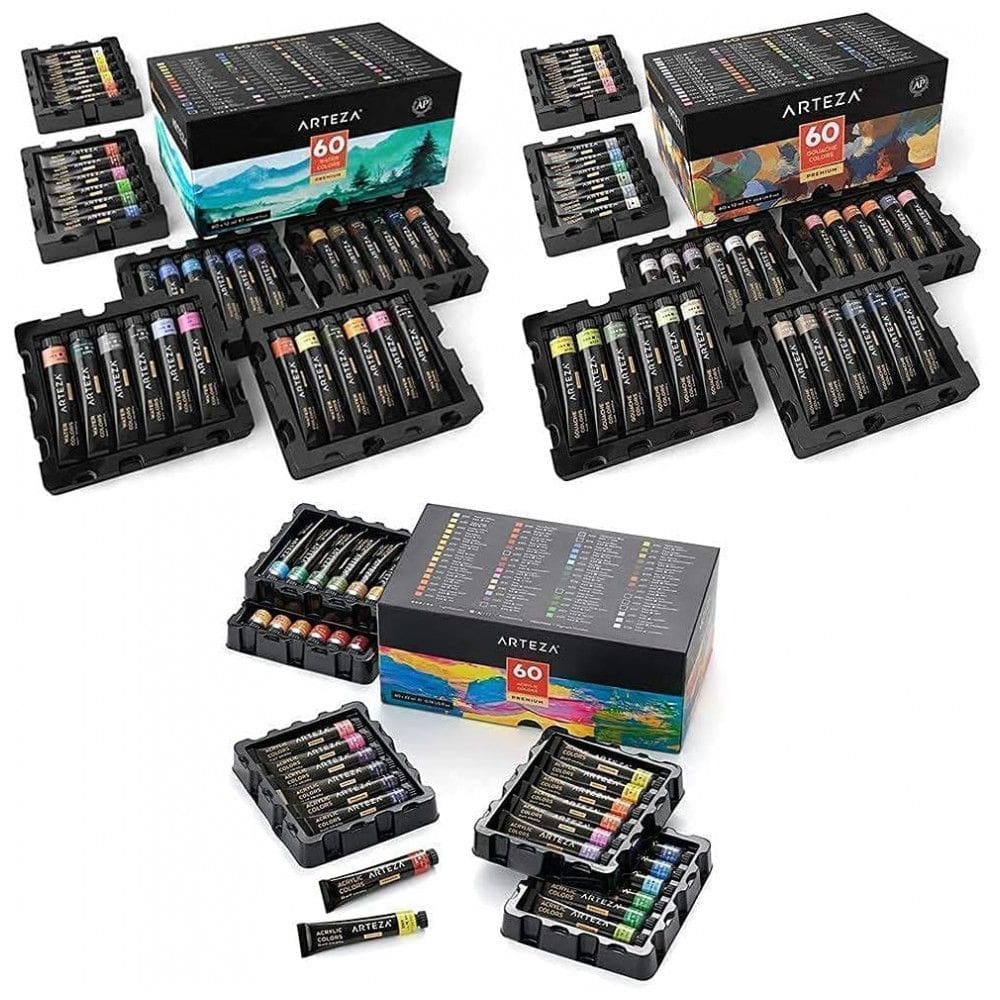 Kit de Tinta Acrílica Profissional com Cores Essenciais, 180 Peças, ARTEZA