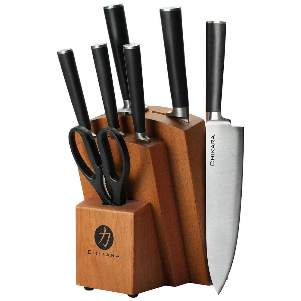 Conjunto de Facas em Aço Japonês com Bloco de Bancada, 8 Peças, Ginsu 07138DS, Preto
