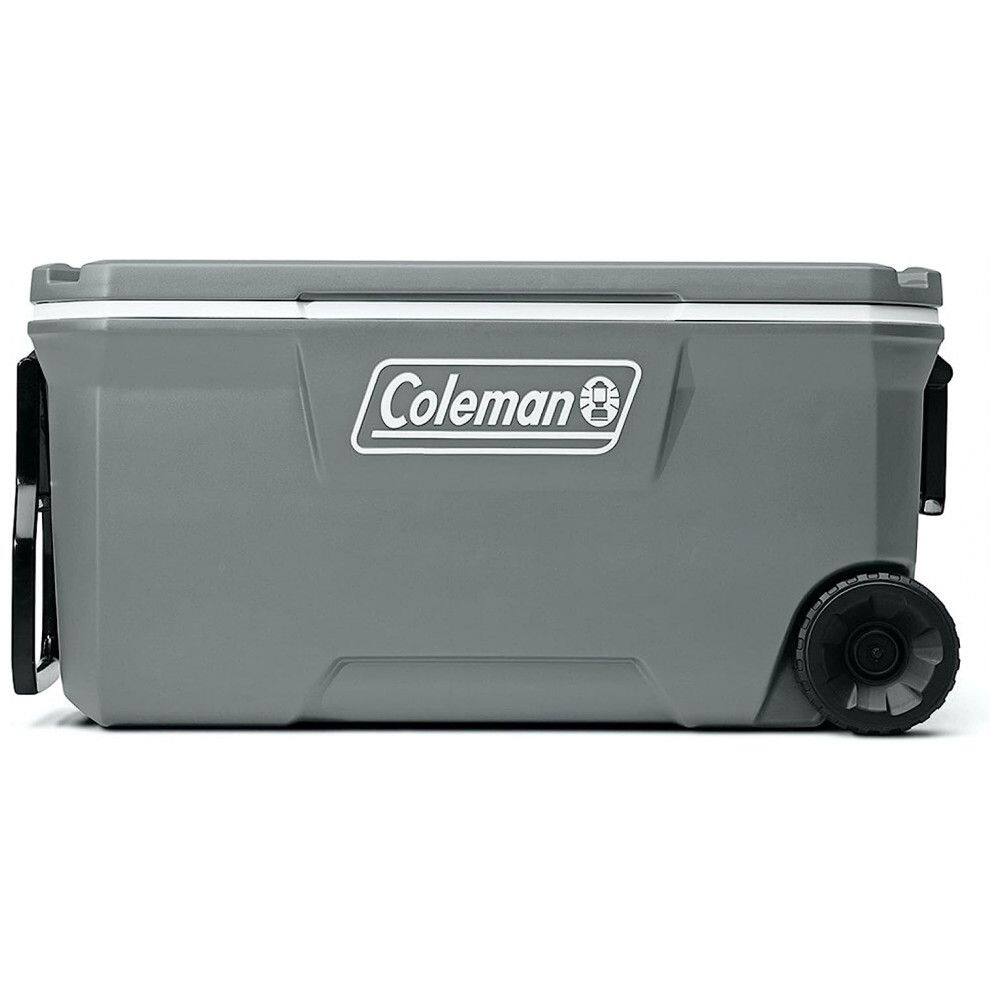 Cooler Caixa Térmica Portátil 100 Litros com Porta Copos e Rodas, COLEMAN 3000006494, Cinza