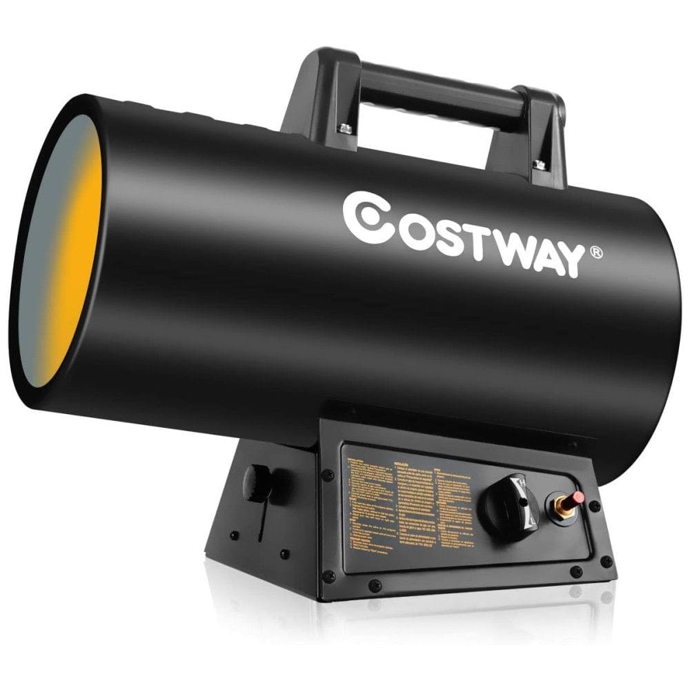 Aquecedor a Gás Portátil 60000 BTU de Potência, Aquece até 203 m2, COSTWAY, Preto