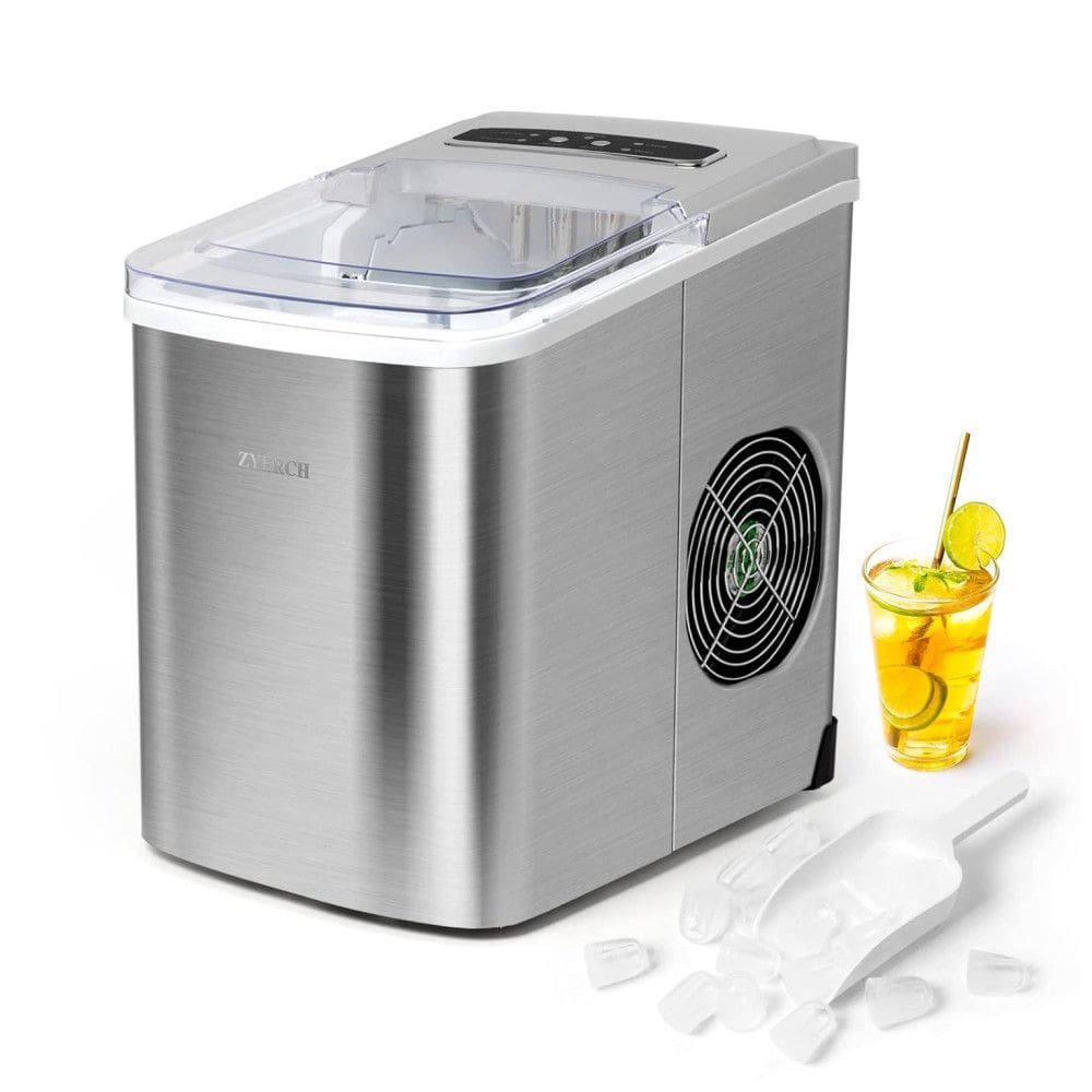 Máquina de Gelo Automática Portátil Produz até 11kg, 24H, Cor, 110v, ZYERCH KYIM 16B, Preto