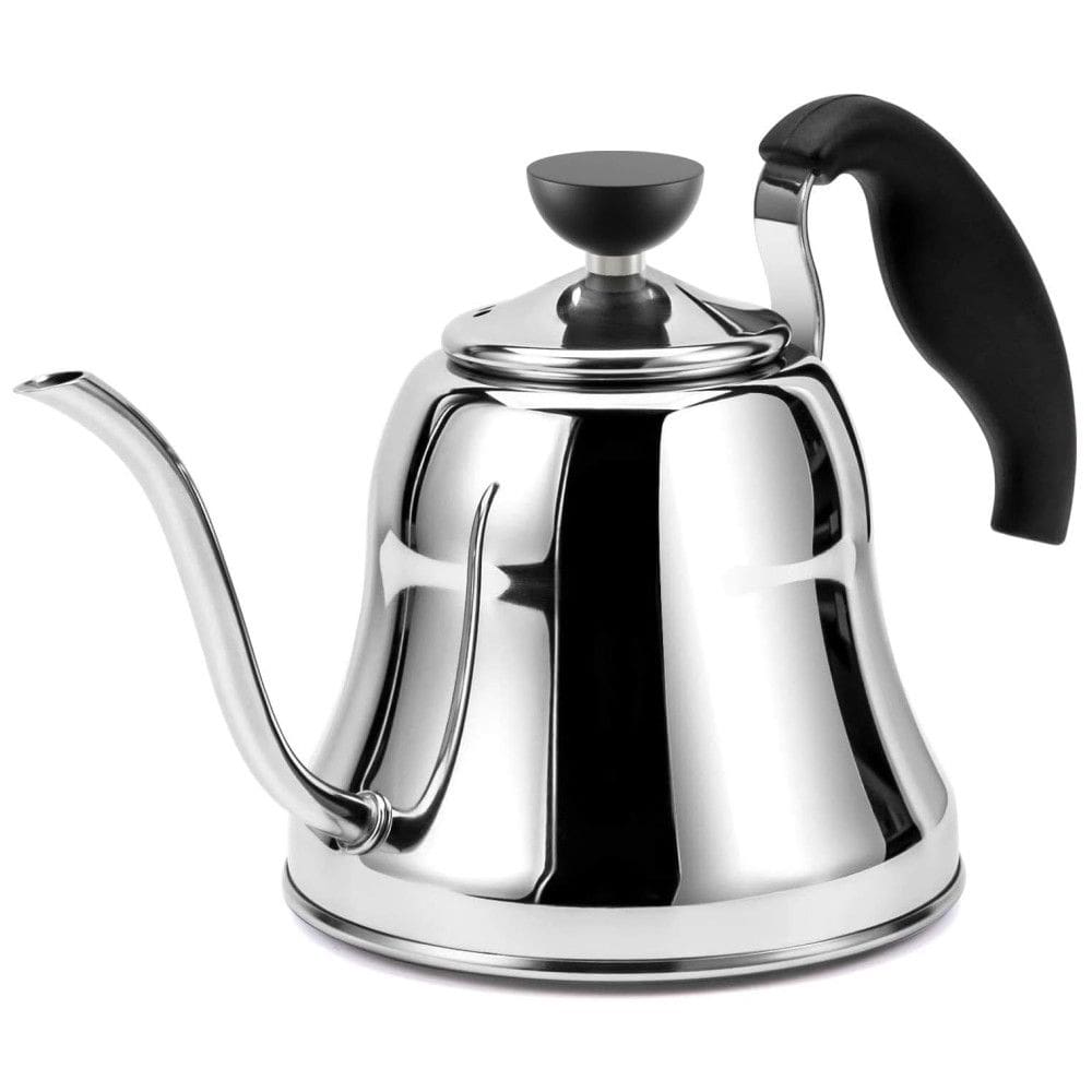 Chaleira de Chá 830mL com Apito, Aço Inoxidável, CHEFBAR Gooseneck Tea Kettle Mirror, Prateado