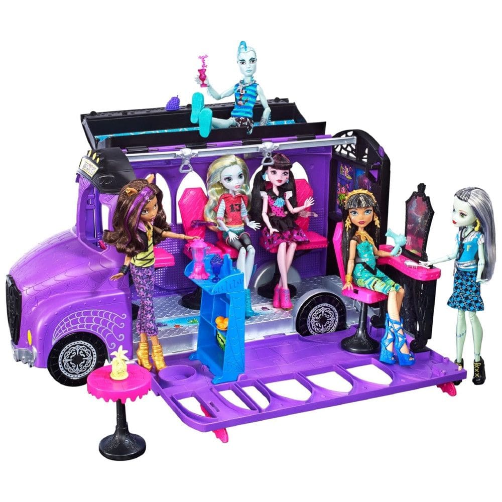 MONSTER HIGH Ônibus Escolar Fashion, Bonecas não Incuídas, MATTEL FCV63, Violeta