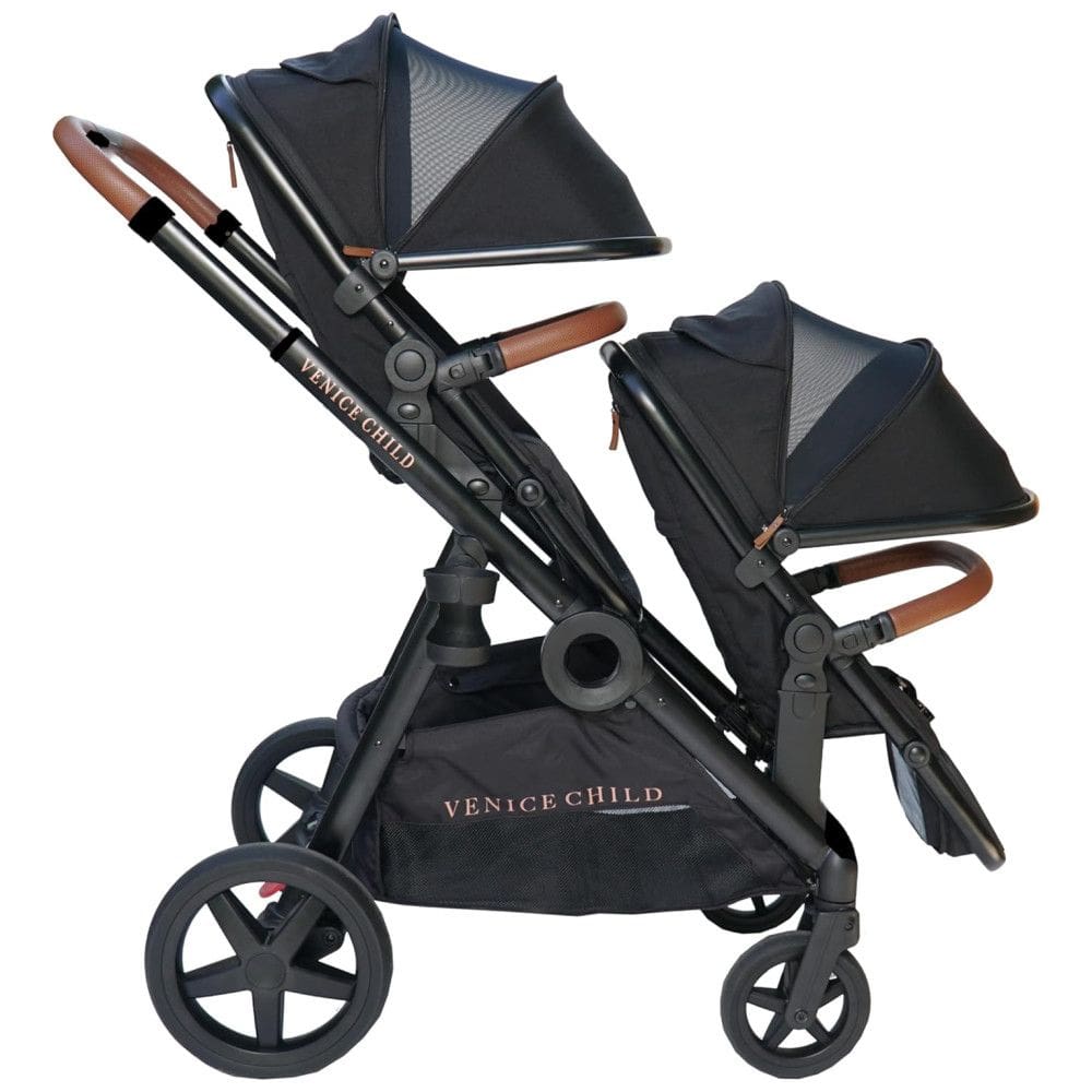 Carrinho de Bebê Duplo Venice para até 21 Quilos, Preto