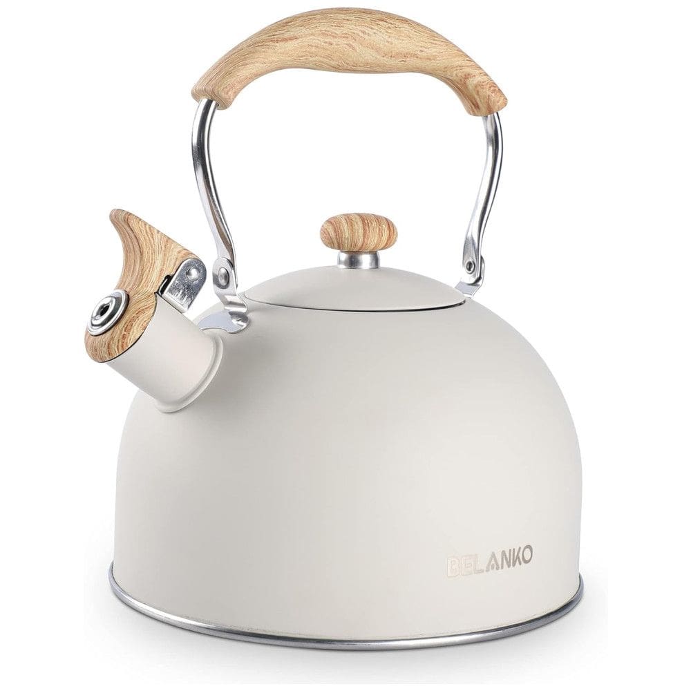 Chaleira de Chá 2. em Aço Inoxidável com Apito, BELANKO BE 2.5L MW, Creme