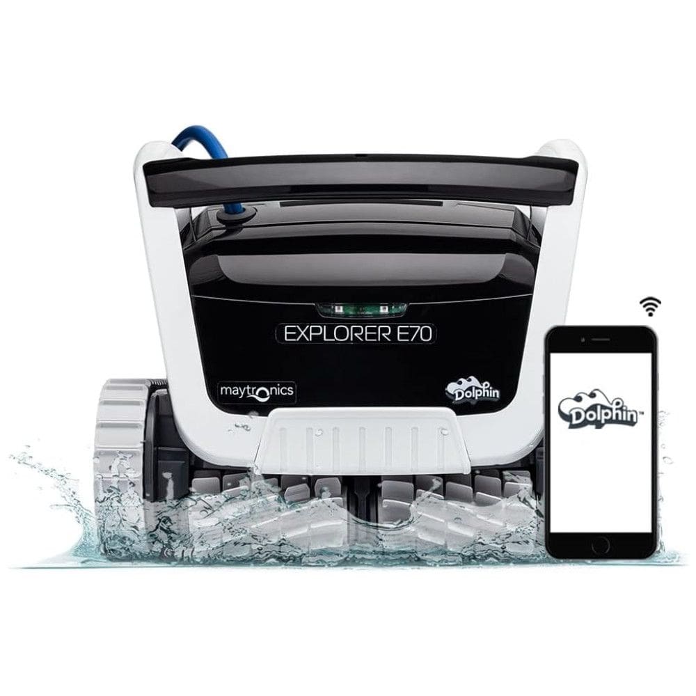 Robô Limpador de Piscina com Controle via WiFi e Caddy Universal, Dolphin Explorer E70, Preto