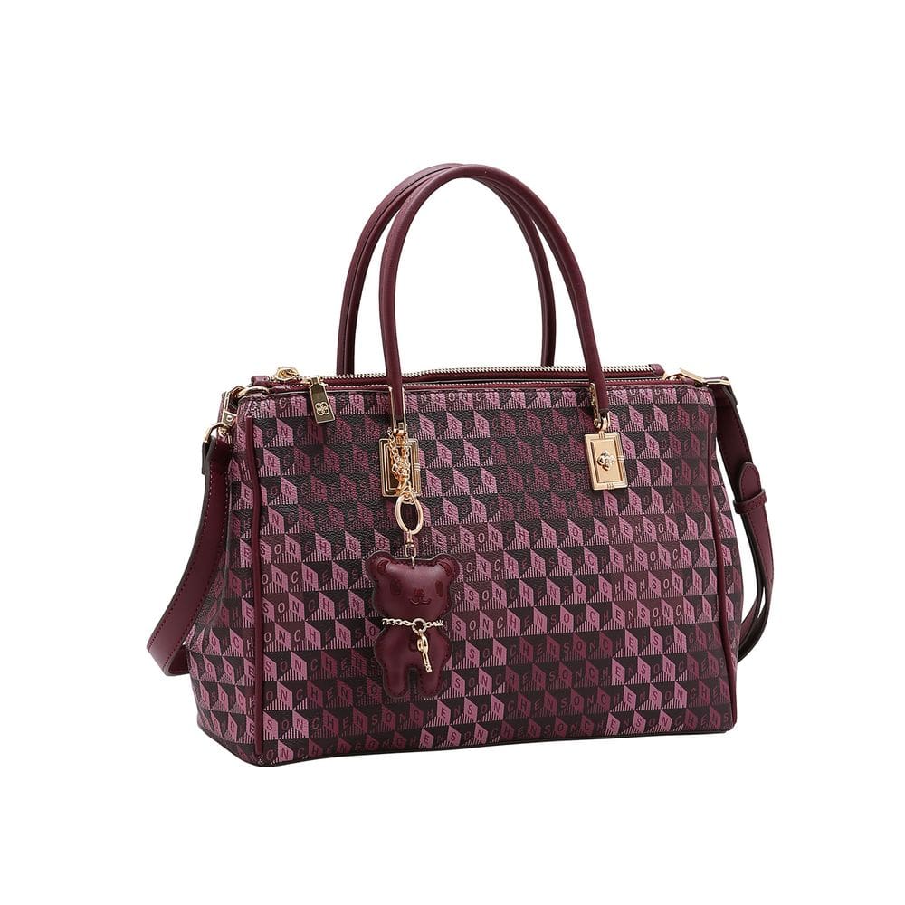 Bolsa Feminina Chenson - Monograma tridimensional - Alça de Mão  - Vinho 3485422