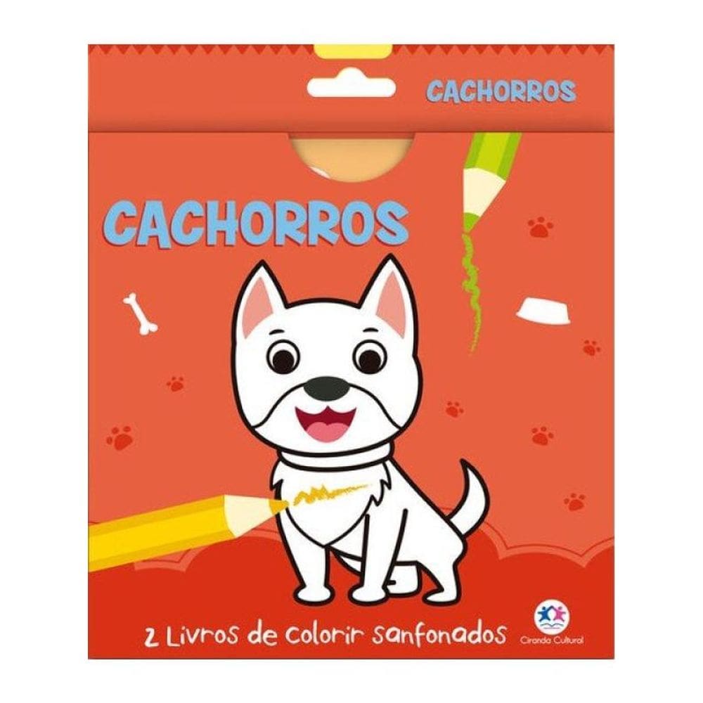 Cachorros - 2 Livros De Colorir Sanfonados