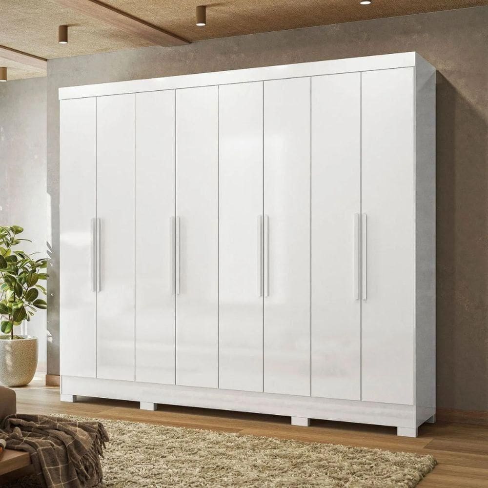 Guarda-roupa Casal 8 Portas 4 Gavetas Diplomata Moval Branco