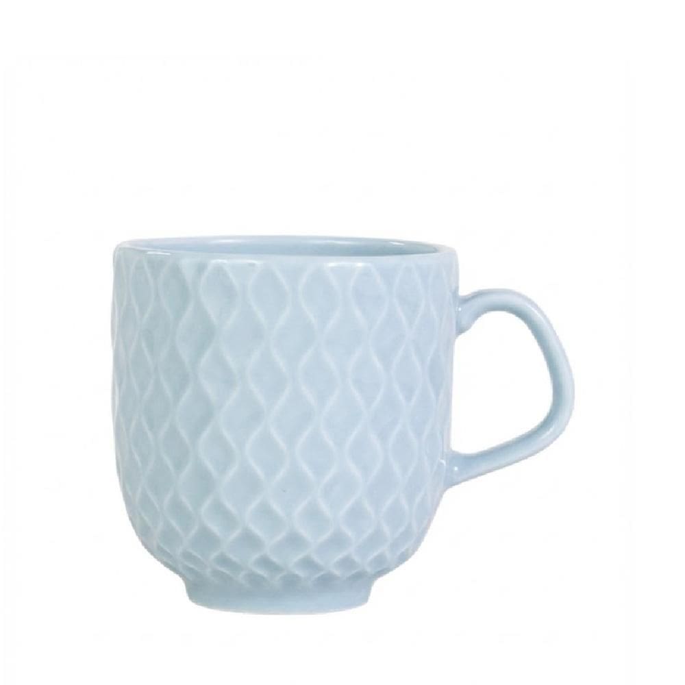 Caneca Chá Café  modelo Acqua 350 ml  Azul Vintage Porcelana