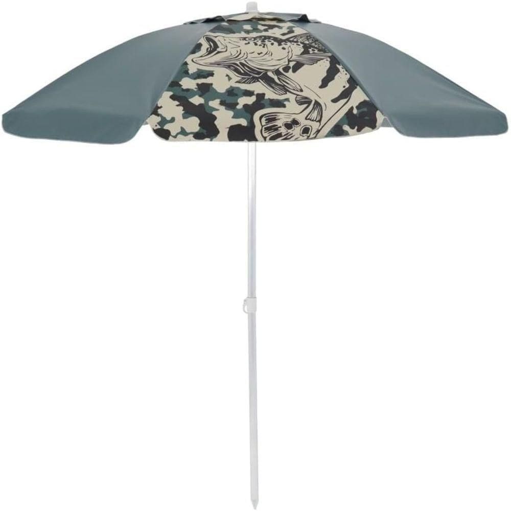 Guarda-sol Araguaia Articulado Tucunaré Verde Bel Bagum Fps 100 2m Haste Alumínio Frisado Extra Ventilação Estampa