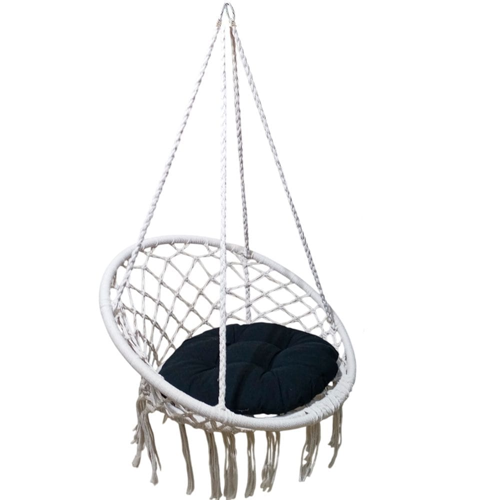 Rede Cadeira Balanço Suspensa Teto Casa Varanda Quintal Jardim Sacada Terraço Area Lazer Externa Algodao Confortavel