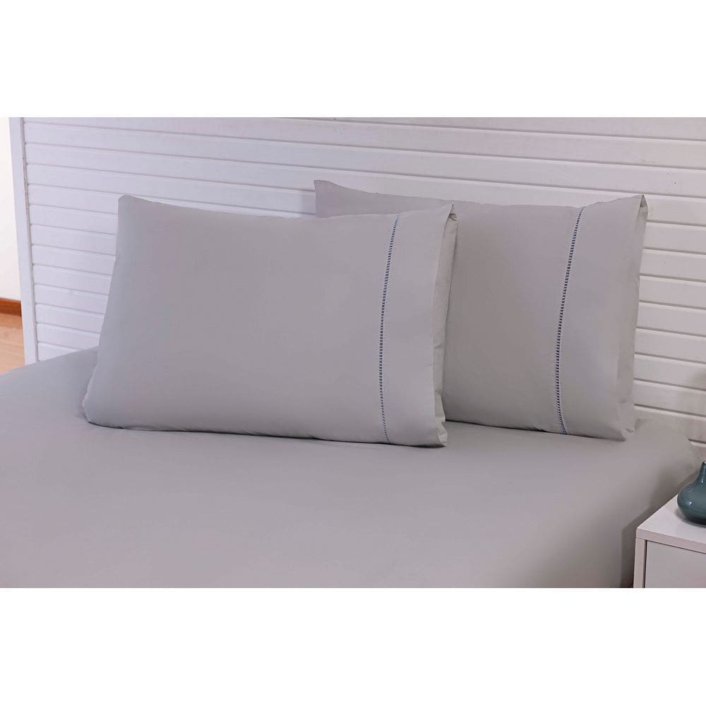 2 Fronhas King 50x70 100% Algodão 200FIOS Pon Palito Cinza