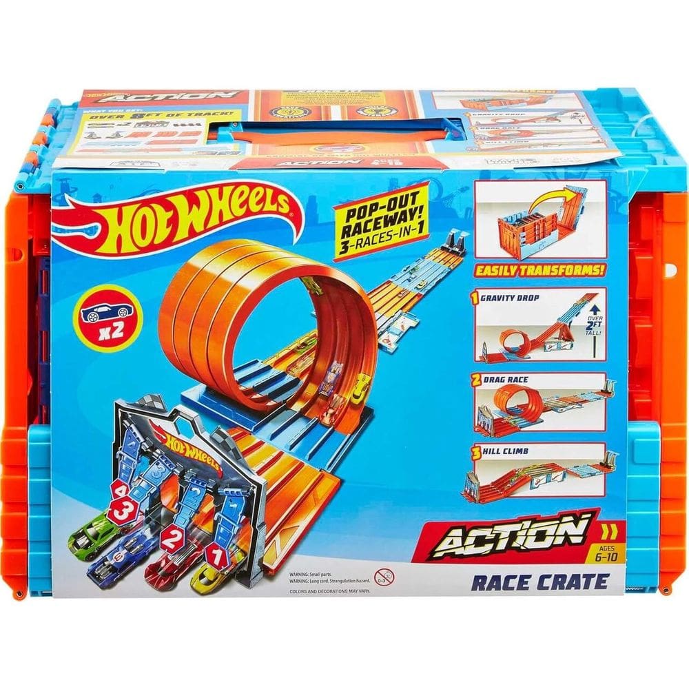 Pista Hot Wheels Caixa De Corridas 3 Em 1 Mattel - GKT87