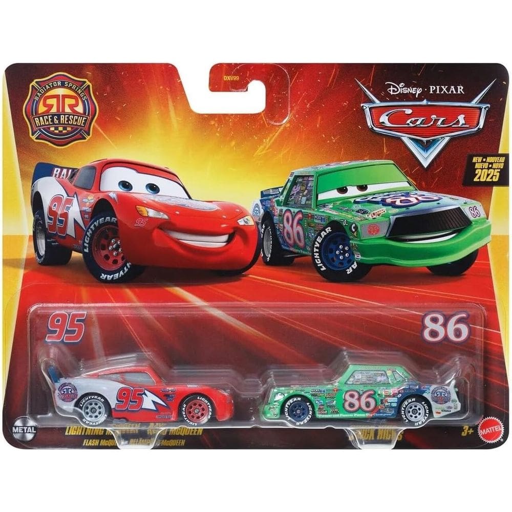 Miniatura Carros McQueen E Chick Hicks 1:55 Mattel - DXV99